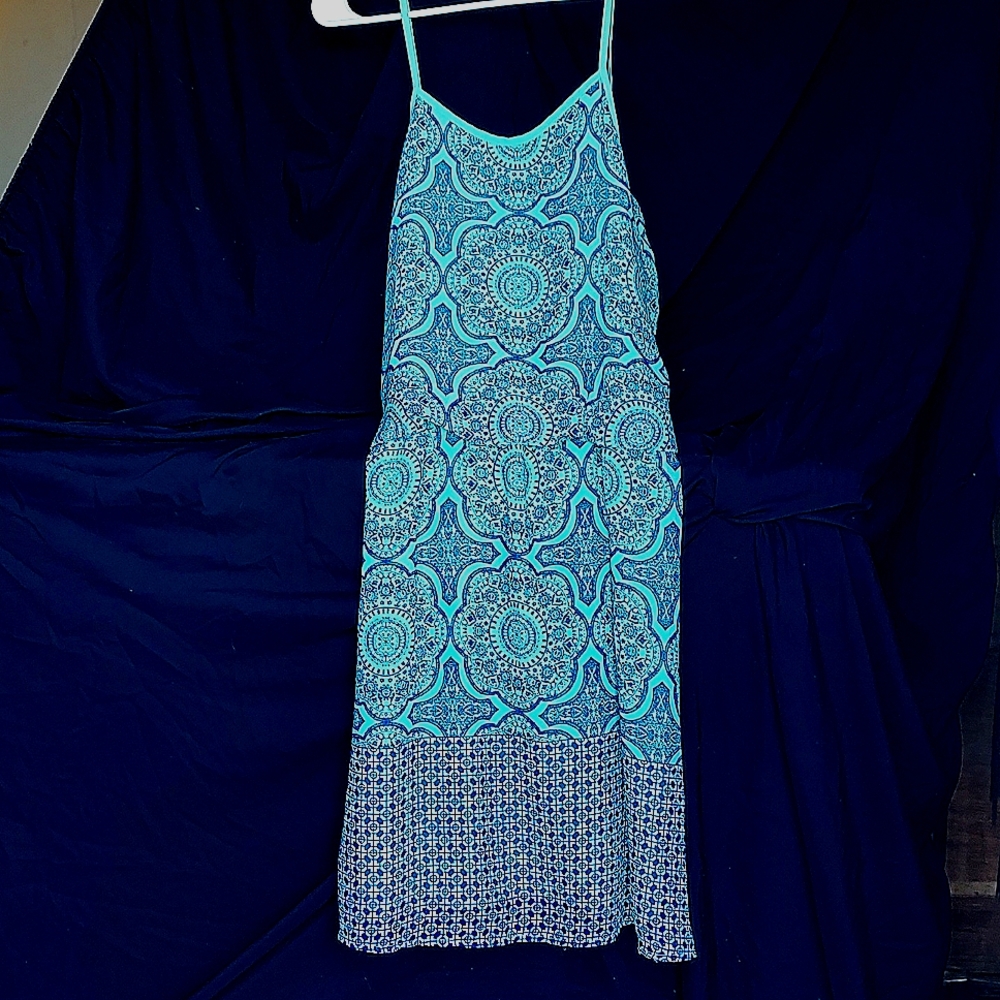 Blue and teal Spaghetti strapped dress